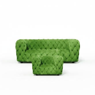 Seating Furniture Green Luxury Chesterfield Sofa Set Living Room 2-Piece Set Furnishings