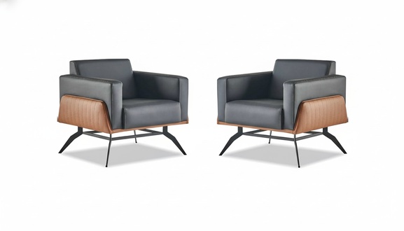 Seating furniture set armchair reclining chair stainless steel leather modern wood couch