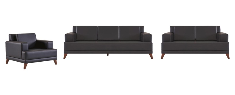 Seating furniture sofa set 3-seater 2-seater armchair modern black leather sofas