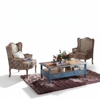 Set 2x Armchair Living Room Table Sofa Luxury Coffee Table Side Table 3pcs New