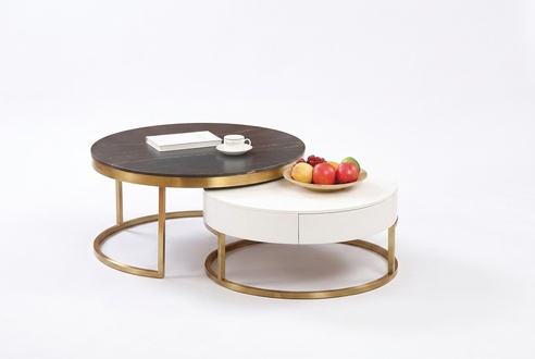 Set 2x coffee table coffee table side table designer living room table tables new 1
