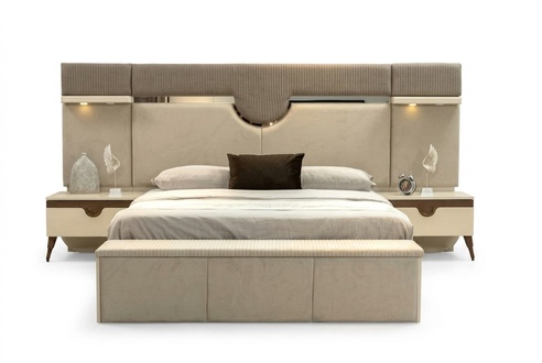 Set 3-piece bedroom set bed 2x bedside table style stylish furniture beds