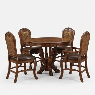 Set 4x Chair Real Wood Upholstery Seat Dining Room Set Dining Room Chairs Baroque