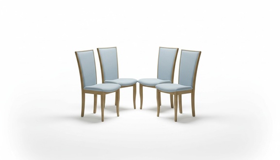 Set 4x Chairs Luxury Design Upholstery Solid Wood Office Dining Room Chair Seat