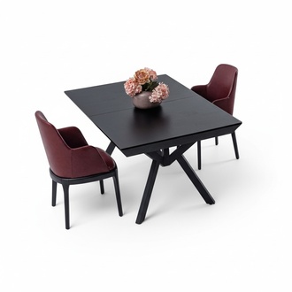 7-piece dining room set dining table 6x chairs designer leather seating luxury table dining group