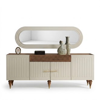 Chest of Drawers Mirror Modern Set Luxury Consoles Cabinet Sideboard Set