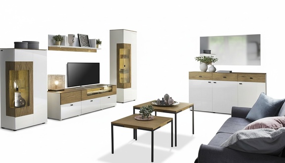 Set Modern Living Wall Display Cases RTV Cabinet Living Room Baroque Style Wall Units New