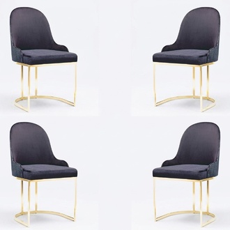 Set Seat Upholstery Wood 4x Chairs Furniture New Dining Room Kitchen Group