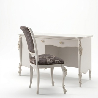 Shelves, office table, chair, 2-piece desk, office, classic furnishings, wood