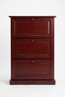 Shoe cabinet 3 compartment chest of drawers real wood solid furniture shoe tipper shoe rack shelf