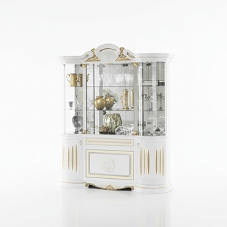 Display Cabinet Italian Furniture Living Room Cabinet White Gold Glass Display Cabinets New