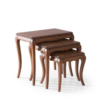 Side table 3х brown living room furniture material stainless steel design