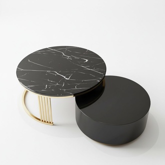 Side coffee table round tables sofa round metal glass designer luxury design