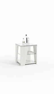 Side Table Living Room Wood Modern Design Furniture Luxury Table Square White