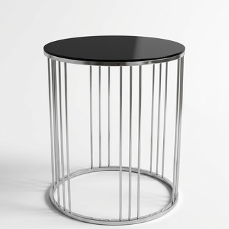Side table living room furniture material stainless steel black design modern