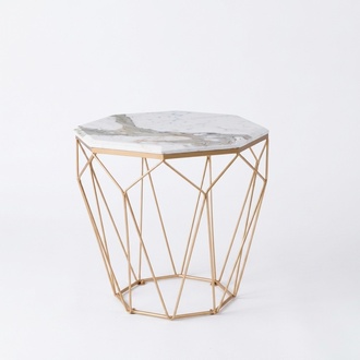Side table living room furniture material metal white design modern table