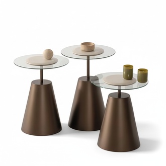 Side Table Set – 3 Side Tables in Elegant Gold Design