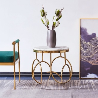 Side table Side table designer furniture gold round stainless steel table