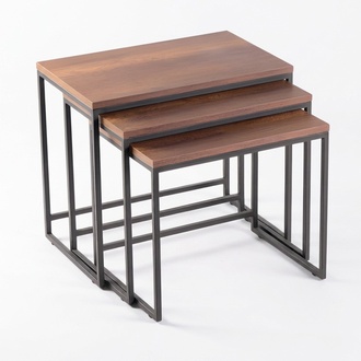 Side Table Wood Beige Elegant Modern