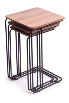 Side Table Wood Beige Modern Elegant