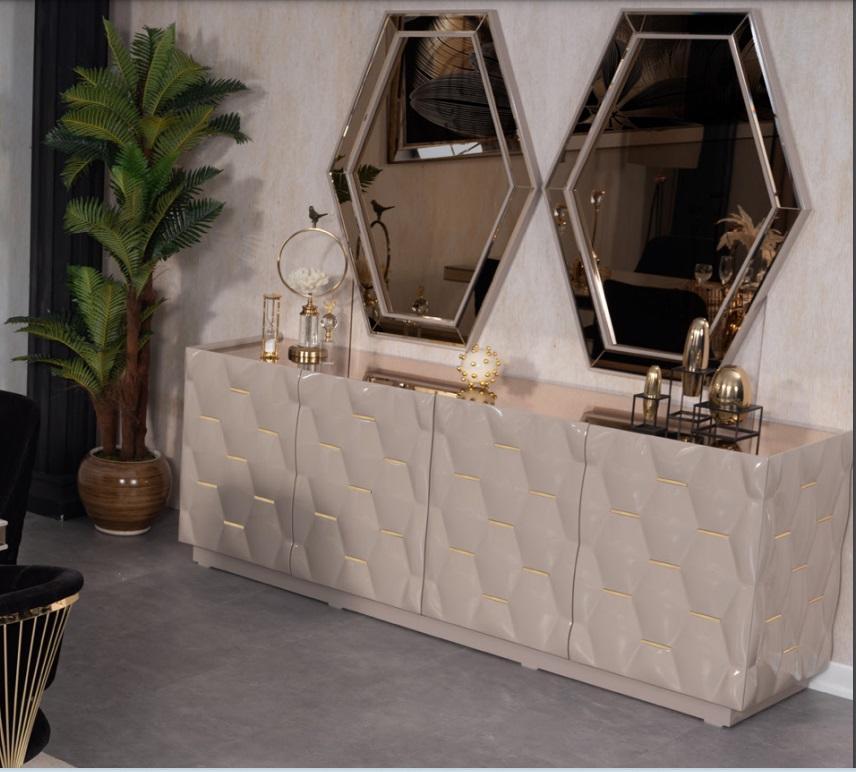 Sideboard Mirror Sideboard Cupboard 3pcs. Console Table Noble Design Console Wood