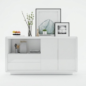 Sideboard 2 doors with 2 drawers cabinet sideboard white sideboard