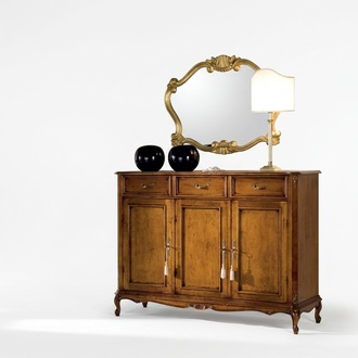 Sideboard Brown Wooden Cabinet Classic Style Living Room Chest of Drawers