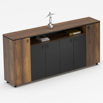Sideboard cupboard chest of drawers double-door cabinet study room brown black