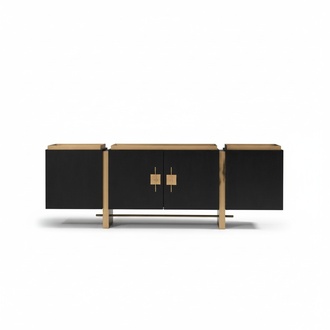 Sideboard Sideboard Cabinet Chest of drawers Wood Black Modern Design Gold