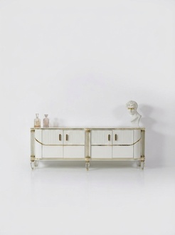Sideboard Cabinet High Gloss Furniture Wood Luxury Chest of Drawers With Mirror Luxury