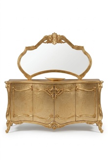 Sideboard with Mirror Luxury Set Commode Wood Chests of Drawers Classic