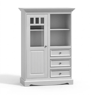 Sideboard Country Style Living Room Wall Shelves Wooden Shelf Bookcase Cupboard