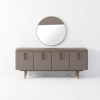 Sideboard sideboard grey cabinet mirror chest of drawers wooden set chest of drawers