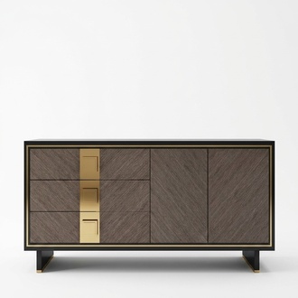 Sideboard chest of drawers cabinet wood modern design grey luxury living room