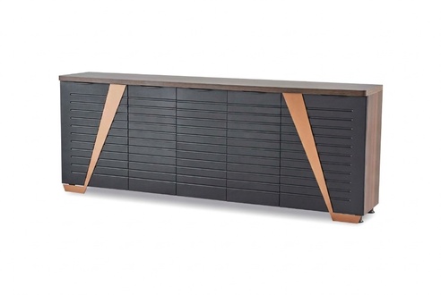 Rectangular Black Monochrome Modern Design Sideboard Filing Cabinet