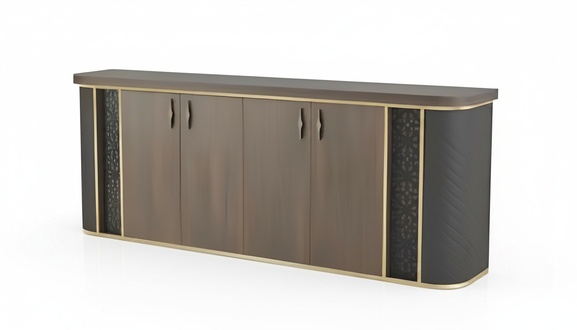 Sideboard File Cabinets Brown Black Two-Colored Modern Design Style