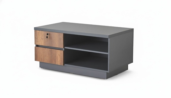 Gray Brown Two-Tone Sideboard Modern Design Rectangular Office Room