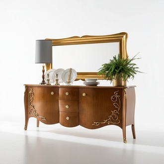 Sideboard Italian Furniture Mirror 2pcs Chest of drawers Sideboard Cabinet Wood