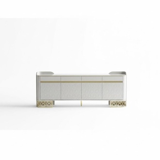 Luxury modern design sideboard high-quality furniture cabinet mirror 2-piece set.