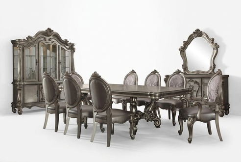 Sideboard Luxury Showcase Glass Cabinet Antique Style Baroque Rococo Wood