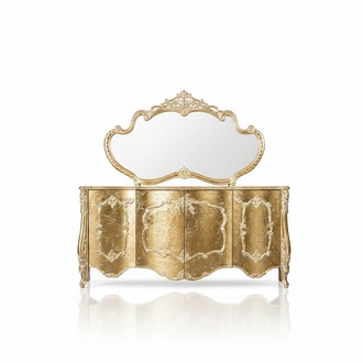Sideboard mirror luxury group chest of drawers set cabinet gold
