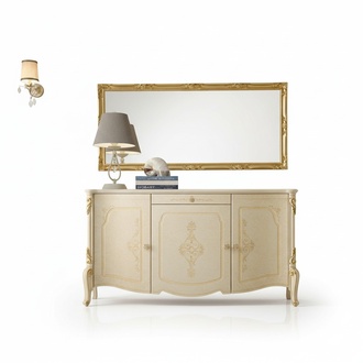 Sideboard Mirror Sideboard Wood Design Furniture Style Dresser Set 2pcs.