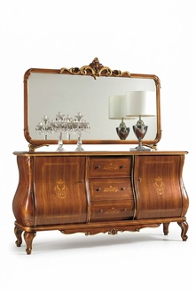 Sideboard with Mirror Wooden Sideboards Brown Cupboard Furniture Chest of drawers