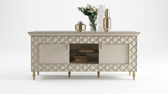 Living room sideboard with swing doors & shelves in art nouveau italian furniture arredoclassic™