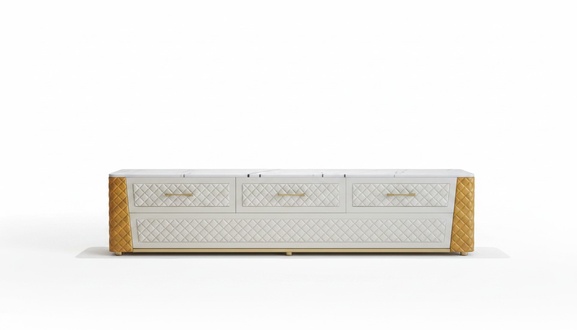 Sideboard TV Lowboard RTV XXL Cabinet Table Living Room Wood Marble Imitation New