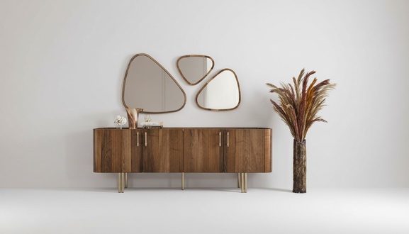 Sideboard with 3x mirror dining room complete luxury furnishings design furniture