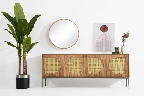 Sideboard with mirror dresser sideboards wood cabinet furniture brown new