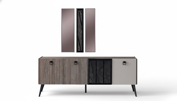 Sideboard with mirror group wooden cupboard cupboard dining room