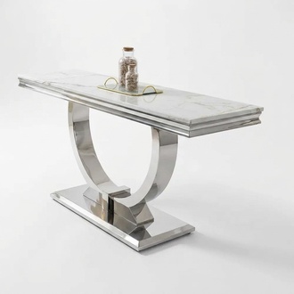 Silver sideboard console table luxury table silver chrome 120x40cm