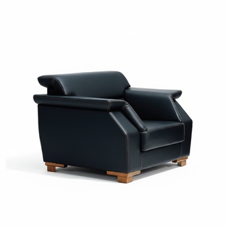 Sofa 1-seater lounge chaise sofa leather textile design luxury chair armchair